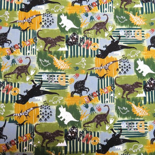CBポプリンプリント(恐竜　グリーン)