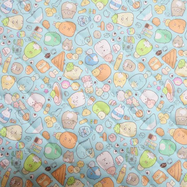 すみっこぐらし　オックスキルティング(ブルー)