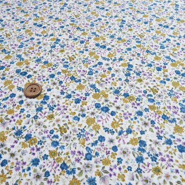 60ローンプリント(オフホワイト×イエロー)