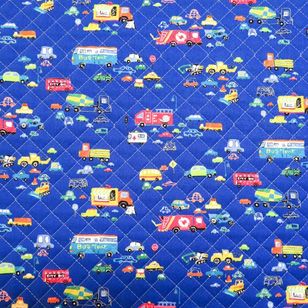 CBポプリンキルティング(働く車　青)