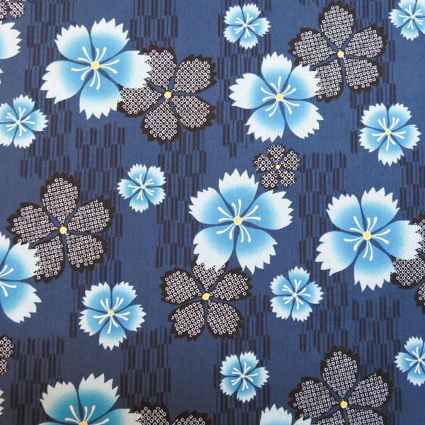 シーチングプリント(撫子　矢絣　ネイビー)