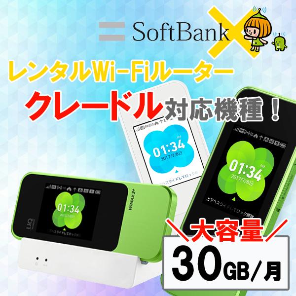 レンタル wifi 短期 30日 入院  30GB/月 W04 ソフトバンク データ容量 30GB/...
