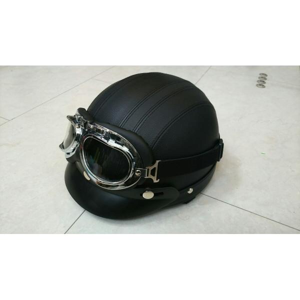 装飾用　ゴーグル付きのヘルメット ハーレーヘルメット