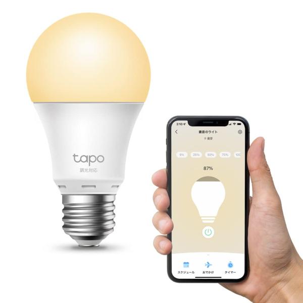 TP-Link Tapo スマート LED ランプ 調光タイプ 電球色 E26 800lm Echo...
