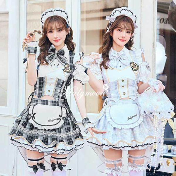 [正規品]【あすつく】アイドル メイド メイド服 コスプレ チェック フィッシュテール ハロウィン ...