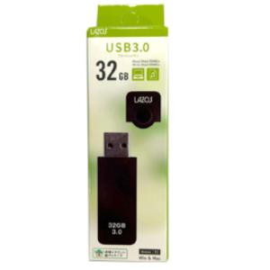 LAZOS L-US32-CPB USBメモリ 32GB USB3.0 キャップ式 ブラック｜dodgers