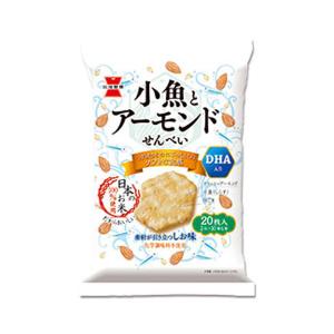 小魚とアーモンドせんべい 素材が引き立つしお味 20枚入(2枚×10個包装) 岩塚製菓 管理番号172107 お菓子｜dodgers