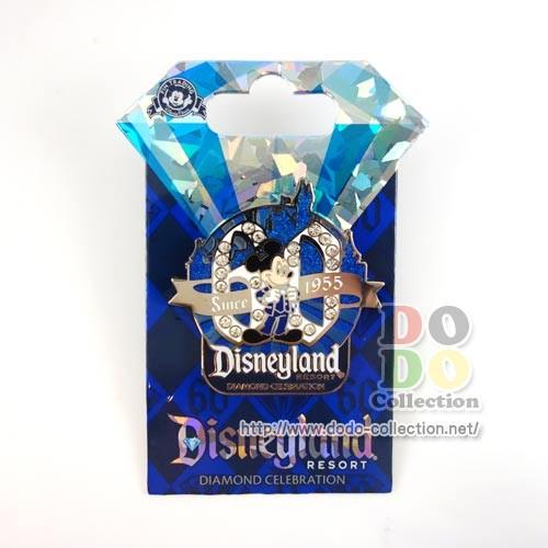 ディズニーランド60周年限定　ミッキー　DLロゴ　ピンバッジ　ダイヤモンド・セレブレーション　アメリ...