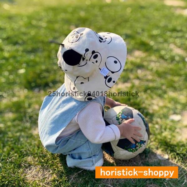 パンダ 日除け付キッズ キャップ 帽子 子供 子ども 3歳 2歳 1歳 45cm 50cm 日よけ ...
