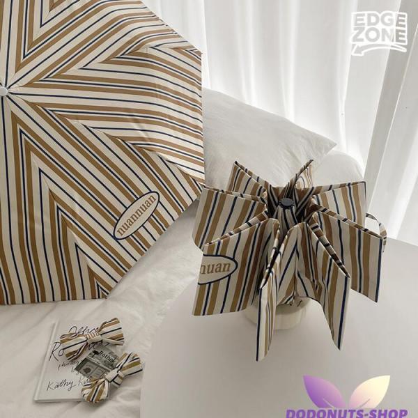 折り畳み傘 折りたたみ レトロ ストライプ 完全遮光 自動開閉 軽量 晴雨兼用 軽量 8本骨 高級感...