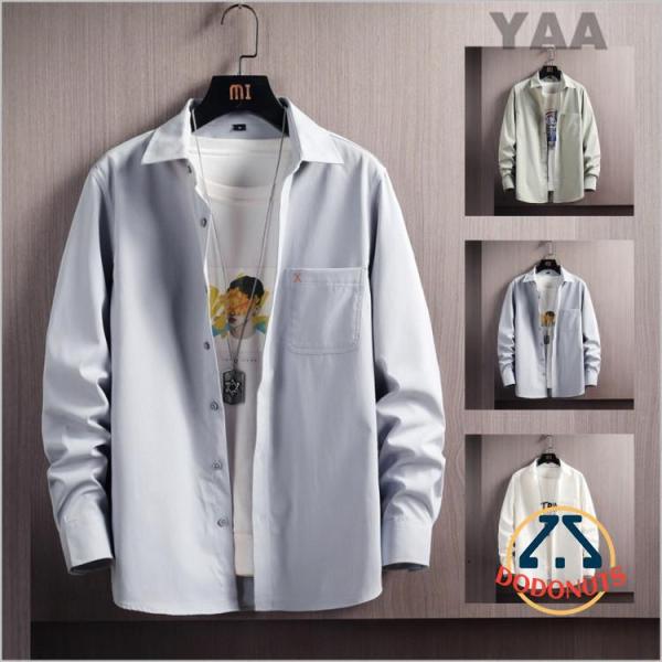 シャツ メンズ 長袖シャツ カジュアルシャツ 開襟 おしゃれ トップス 大きいサイズ shirt 春...