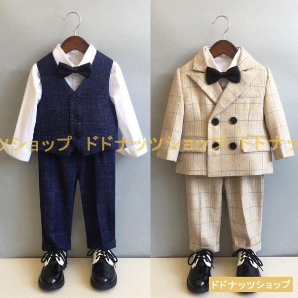 限定価格 子供服 フォーマル 格子柄 スーツ 入学式 卒業式 男の子 タキシード キッズ 結婚式 発...