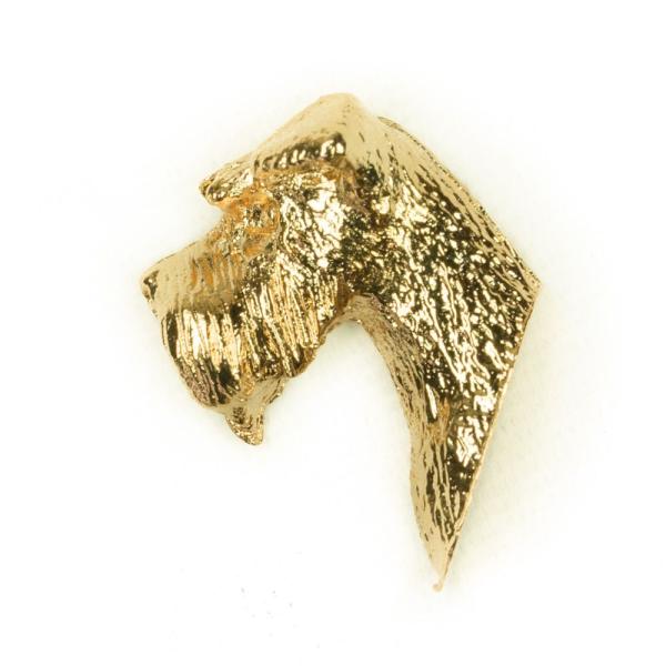 【※要 発送期間 約1〜3ヶ月】 ミニチュアシュナウザー イギリス製 22ctゴールドメッキ アート...