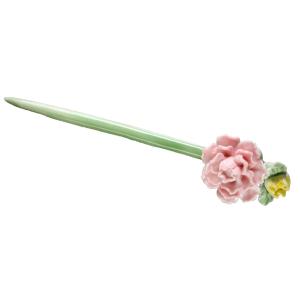 セラミック 牡丹 簪 かんざし ヘア アクセサリー 花 和装 結婚式 成人式 浴衣