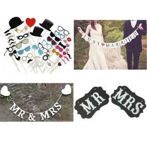 フォトプロップス インスタ 結婚式 ウエディング フラッグ ガーランド バナー アイテム 撮影 小道具 セット JUST　MARRIED