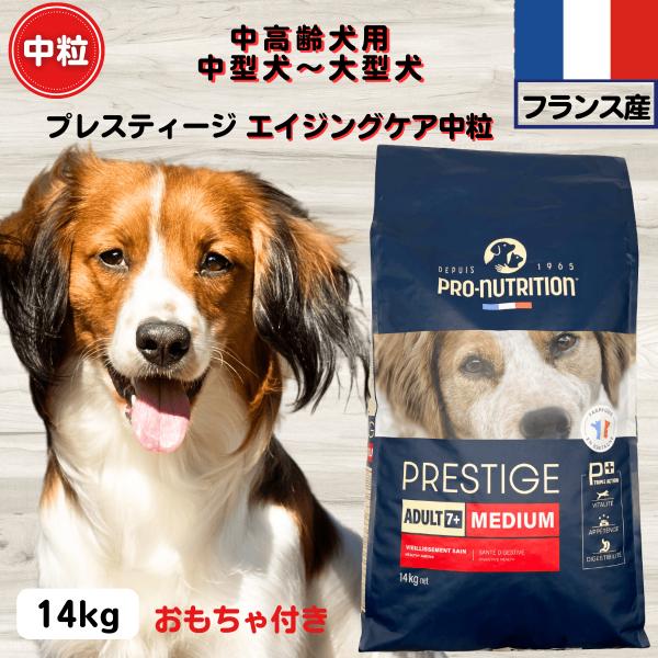 ドッグフード 無添加 プレスティージ エイジングケア中高齢犬用中粒 14kg フランス産 中高齢犬用...