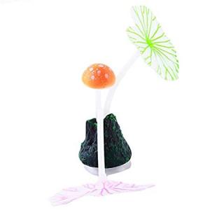 Winwinfly Glowing Effect Artificial Mushroom Aquarium Plant Decor Ornament