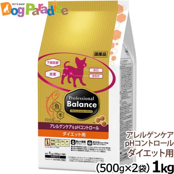 ペットライン プロフェッショナルバランス アレルゲンケア＆pHコントロール ダイエット成犬 1kg ...