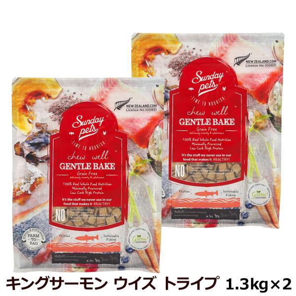 サンデーペッツ ドッグフード ジェントルベイク グレインフリー キングサーモン ウィズトライプ 1....