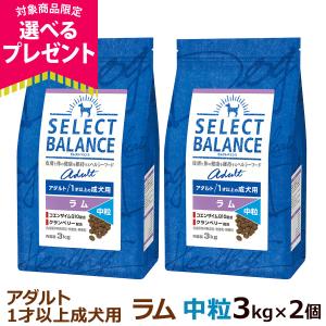 (選べるプレゼント付き)セレクトバランス アダルト ラム 中粒 3kg×2個 成犬 羊肉 ドッグフード