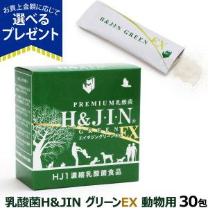 (選べるプレゼント付き) Premium乳酸菌H&amp;JIN グリーンEX 動物用 30包 乳酸菌 ペット 犬 猫 エイチジン 動物用 高品質乳酸菌 サプリ サプリメント