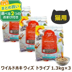 (選べる2つのおまけ付き)サンデーペッツ 猫用 ジェントルベイク ワイルドホキ ウィズ トライプ 1.3kg×3個セット キャット