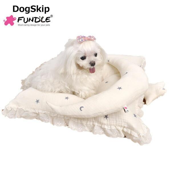 犬用 猫用 ファンドルベッド スター&amp;ムーン刺繍ベッド 小型犬  カドラー FUNDLE