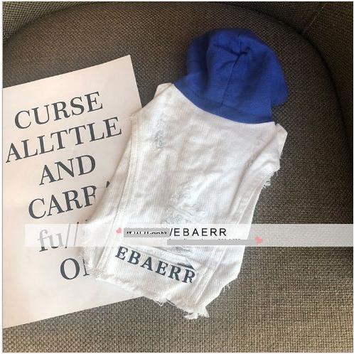 ホワイトデニムカジュアルジージャン・・ブルー【犬服リード専門店rumor　ルモール】ジージャン　パー...