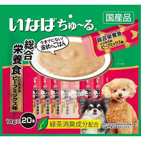 犬用おやつ ちゅーる チュール 犬いなば ワン ちゅ〜る 総合栄養食 とりささみ ビーフミックス14...