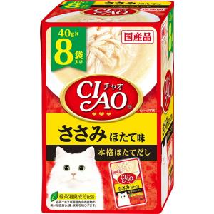 ペット 猫 フードいなば チャオパウチ ささみ ほたて味 40g×8袋 ねこ ウェット 水分補給 水...