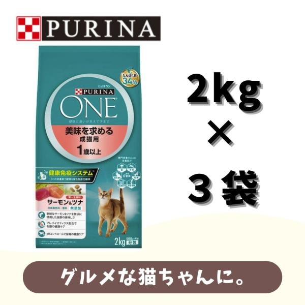 ペット 猫 フードネスレ ピュリナワン (CAT） 美味を求める成猫用  サーモン＆ツナ 2.0kg...