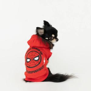 アウトレット ペット 犬服 MARVEL スパイダーマンパーカー 犬 いぬ 犬服 ペットウェア ドッグ 冬 防寒 寒さ対策 服ミニチュアダックス