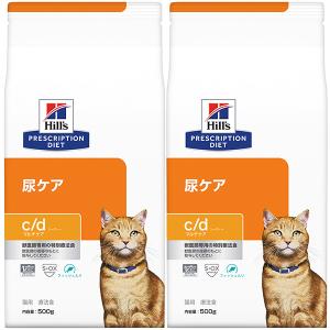 ［2袋セット］ヒルズ 猫用 c/d マルチケア フィッシュ入り 尿ケア ドライ 500g｜dogworld