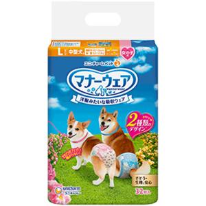 4個セット ユニチャーム マナーウェア 女の子用 Lサイズ 32枚x4 中型犬