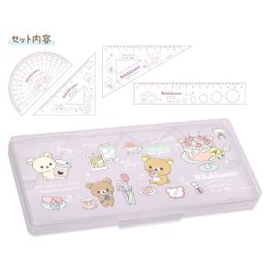 すみっコぐらし スケールセット 分度器 三角定規 女の子 向け リラックマ 定規セット ライフ SQ89001 サンエックス メール便 OK