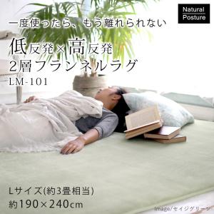 ラグ ふわふわもちもち 低反発 高反発 防音 手洗い可 裏面滑りにくい加工 床暖・ホットカーペット対応 フランネルラグ　LM-101　190×240cm