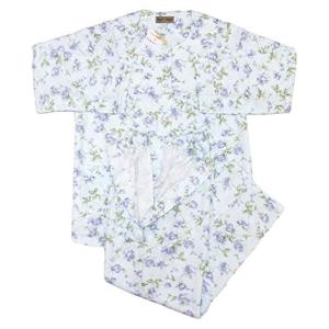 介護 パジャマ 冬用 キルト レディース セミオープン  アウトレット