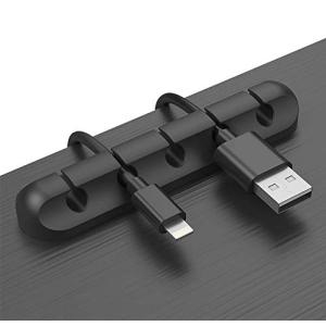 FUKUSHOP ケーブルホルダー ケーブルクリップ シリコン製 両面テープ 超強力 粘着 コード収納 配線整理 コードまとめ ケーブルホールド