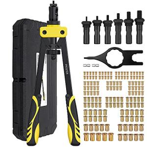 Proster ハンドリベッターセット 両手式 M3/M4/M5/M6/M8/M10などに対応 150pcsリベットナット付属 リベットナッター
