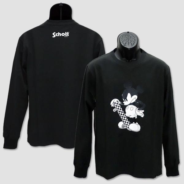 ショット＆ディズニー　Schott&amp;Disney コラボ長袖Ｔシャツ　“Disney Skater”...