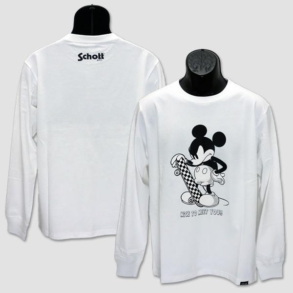 ショット＆ディズニー　Schott&amp;Disney コラボ長袖Ｔシャツ　“Disney Skater”...