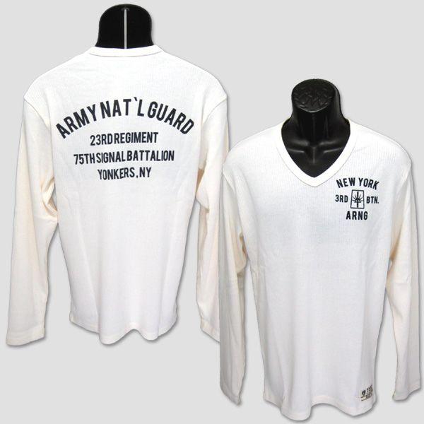 アビレックス  アヴィレックス AVIREX　ミリタリープリント・ＶネックＴシャツ "ARMY NA...