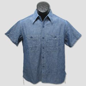 BUZZ RICKSON'Sバズリクソンズ半袖ワークシャツ（L）　BR35856 BUZZ RICKSON'S バズリクソンズ シャンブレー 半袖 ワークシャツ
