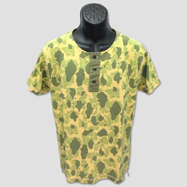 BUZZ RICKSON'S　ミリタリー半袖ヘンリーＴシャツ　"FROGSKIN PATTERN"