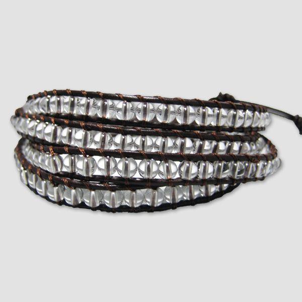 CHAN LUU　チャンルー・天然石＆レザーブレスレット　“Clear Quartz＆Leather...