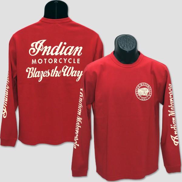 インディアン・モーターサイクル　INDIAN MOTORCYCLE　長袖ライダーＴシャツ　“BLAZ...
