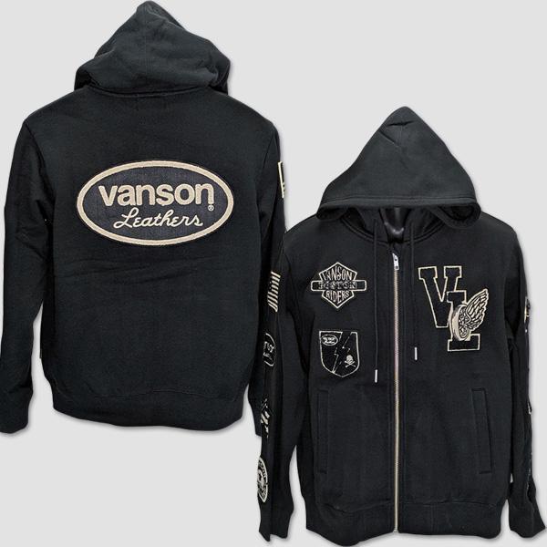 バンソン　Vanson　プレミアムライン ワッペンスウェットパーカ　“VANSON PREMIUM ...