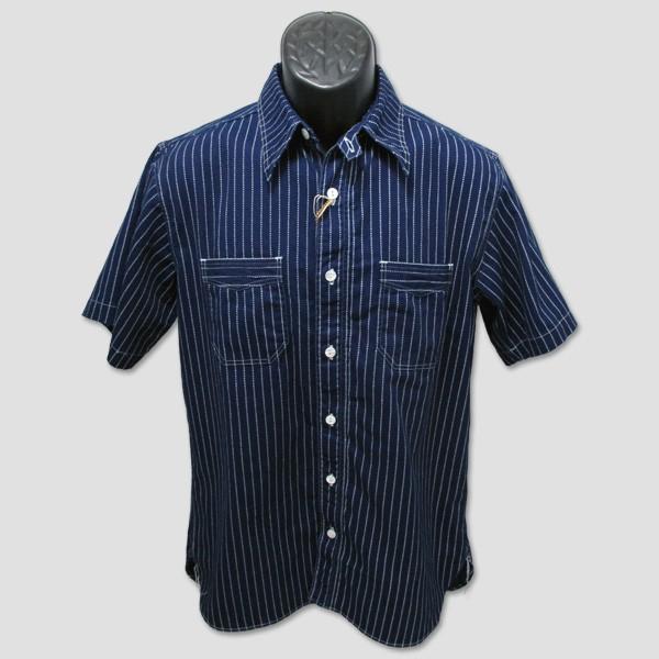 シュガーケーン　SUGAR CANE　ウォバッシュ・ストライプ半袖ワークシャツ　“8.5oz WAB...