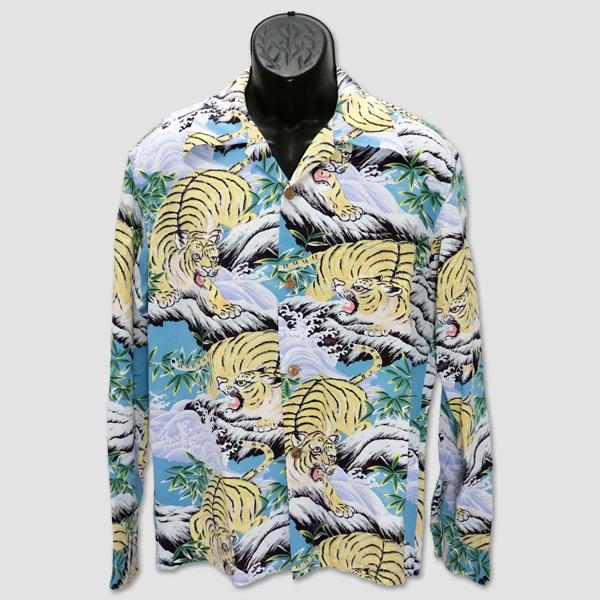 サンサーフ　SUN SURF　長袖レーヨンハワイアンシャツ　“FIGHTING TIGER” SS2...