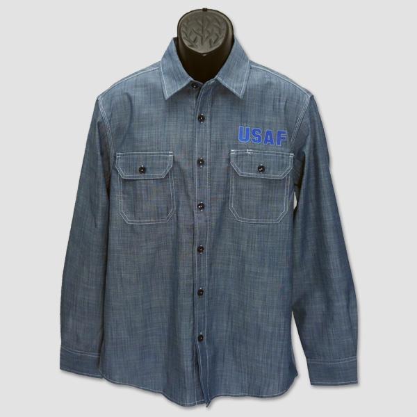 U.A.ミリタリー　“USAF” シャンブレーワークシャツ　“USAF CHAMBRAY WORK ...